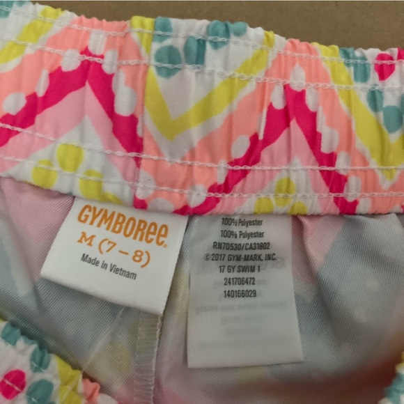 NWT Gymboree Girls Swim Shorts Size M (7-8) Chevron Print Summer Board UPF 50 - Picture 5 of 6
